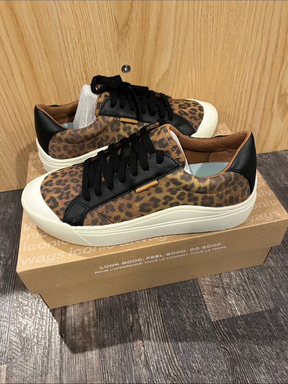 Dr. Scholl's Leopard Print Platform Sneakers - Black & Brown